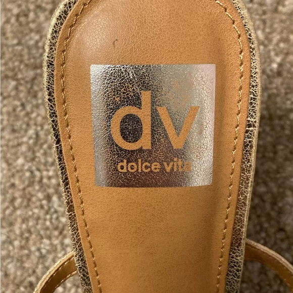 Dolce Vita Elley Gold Heels Pointed Toe. Slip On Size 8.5 M 3.5in heel NWOT - Picture 5 of 9